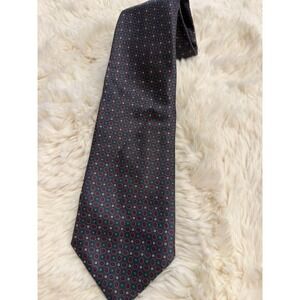 Kuppenheimer Silk Tie Mens OS Navy Blue Excellent Geometric Medallion Italy